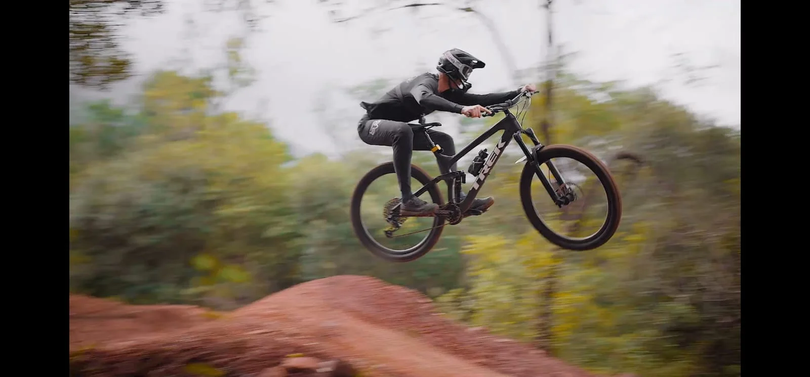 Rider catching air on the Vergenoeg enduro MTB trails
